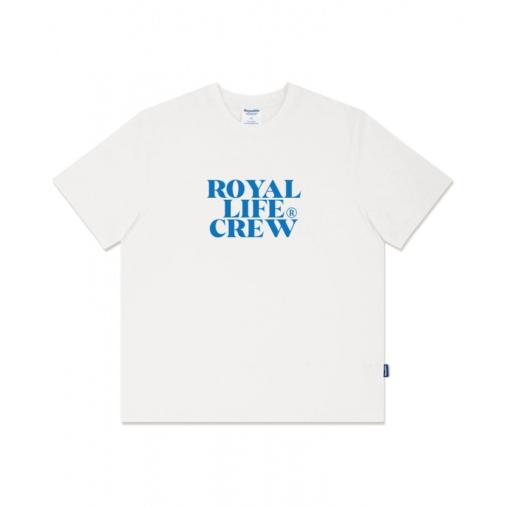 ROYALLIFE RLS2201クルーロゴスタンダードフィット半袖Tシャツ - ホワイト ROYALLIFE RLS2201クルーロゴスタンダードフィット半袖Tシャツ - ホワイト