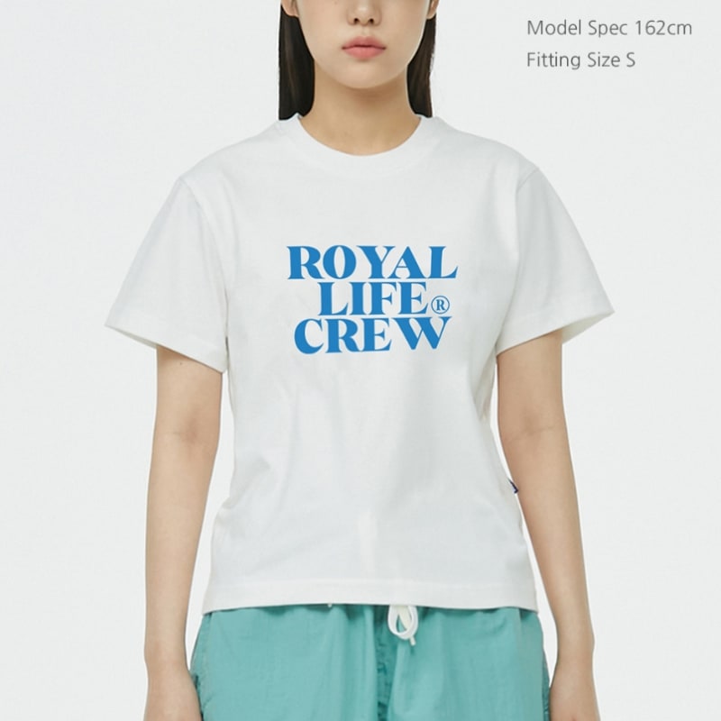 ROYALLIFE RLS2201クルーロゴスタンダードフィット半袖Tシャツ - ホワイト ROYALLIFE RLS2201クルーロゴスタンダードフィット半袖Tシャツ - ホワイト