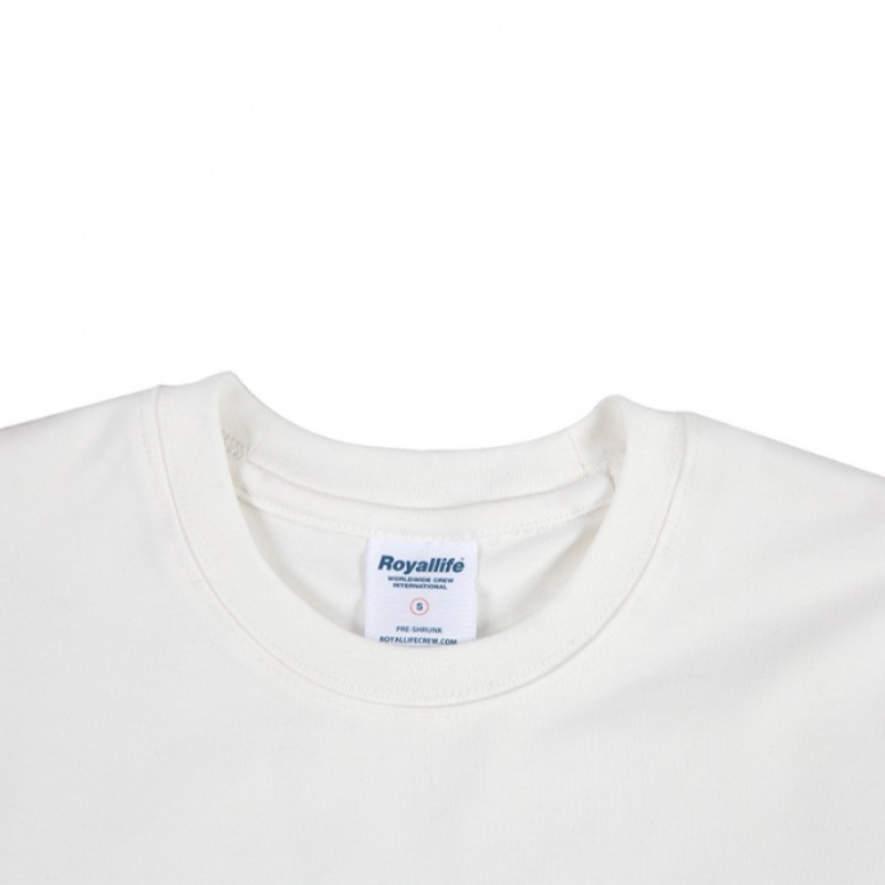ROYALLIFE RLS2201クルーロゴスタンダードフィット半袖Tシャツ - ホワイト ROYALLIFE RLS2201クルーロゴスタンダードフィット半袖Tシャツ - ホワイト