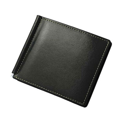 レクレド　スモールレザーグッズ　マネークリップ ウノフク イタリアンレザー ビジネス 財布 二つ折り 札入れ 牛革 イタリアンレザーの素材