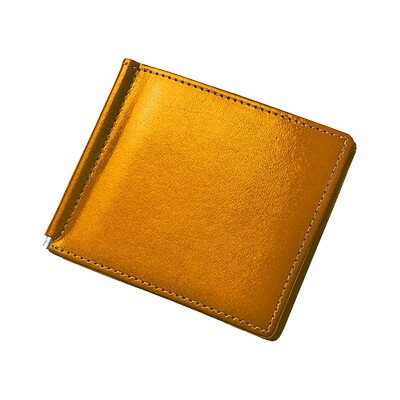 レクレド　スモールレザーグッズ　マネークリップ ウノフク イタリアンレザー ビジネス 財布 二つ折り 札入れ 牛革 イタリアンレザーの素材