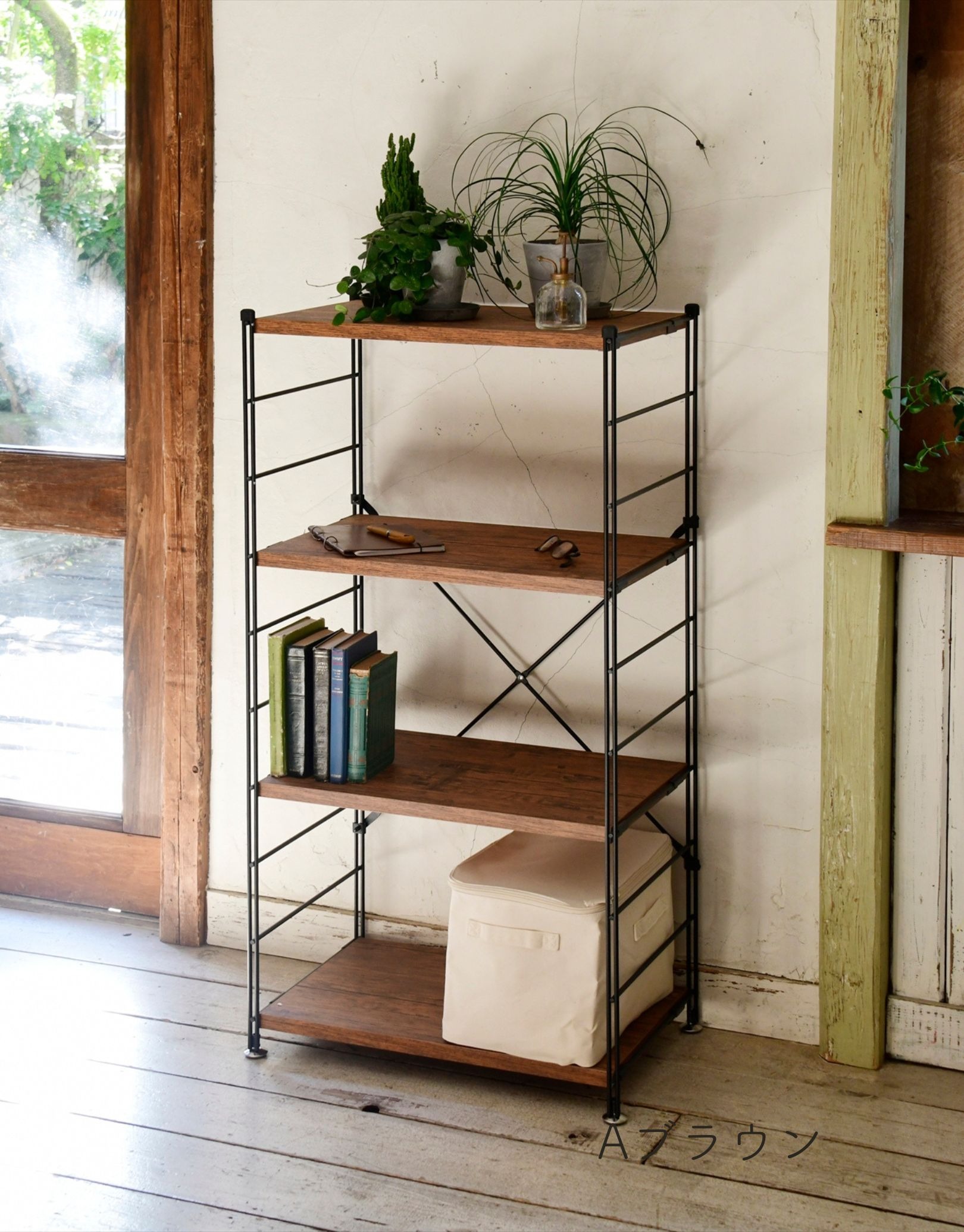 ラック キッチンラック 木製棚板 4段 幅65 奥行き41.5 高さ123.5cm