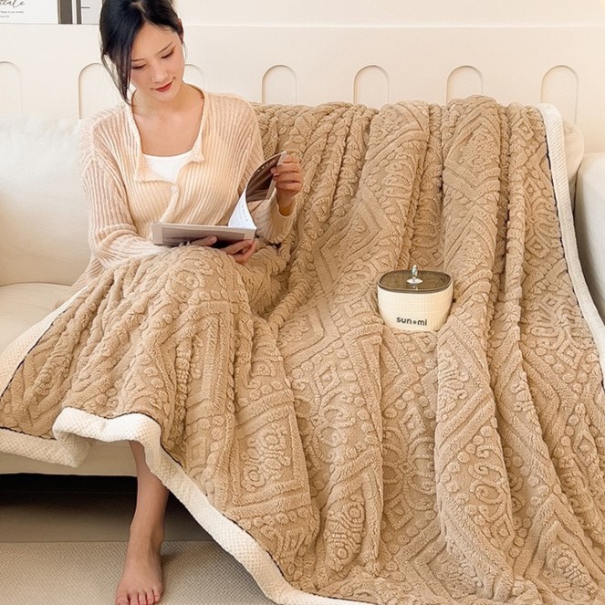 毛布 北欧 キングサイズ クイーンサイズ 200cm×230cm 昼寝 温活 温かい ポリエステル 洗濯可能 洗濯機可能 ナチュラル