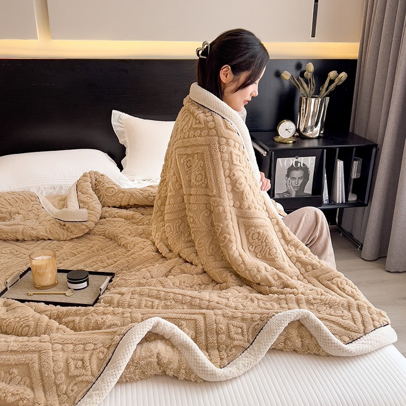 毛布 北欧 キングサイズ クイーンサイズ 200cm×230cm 昼寝 温活 温かい ポリエステル 洗濯可能 洗濯機可能 ナチュラル