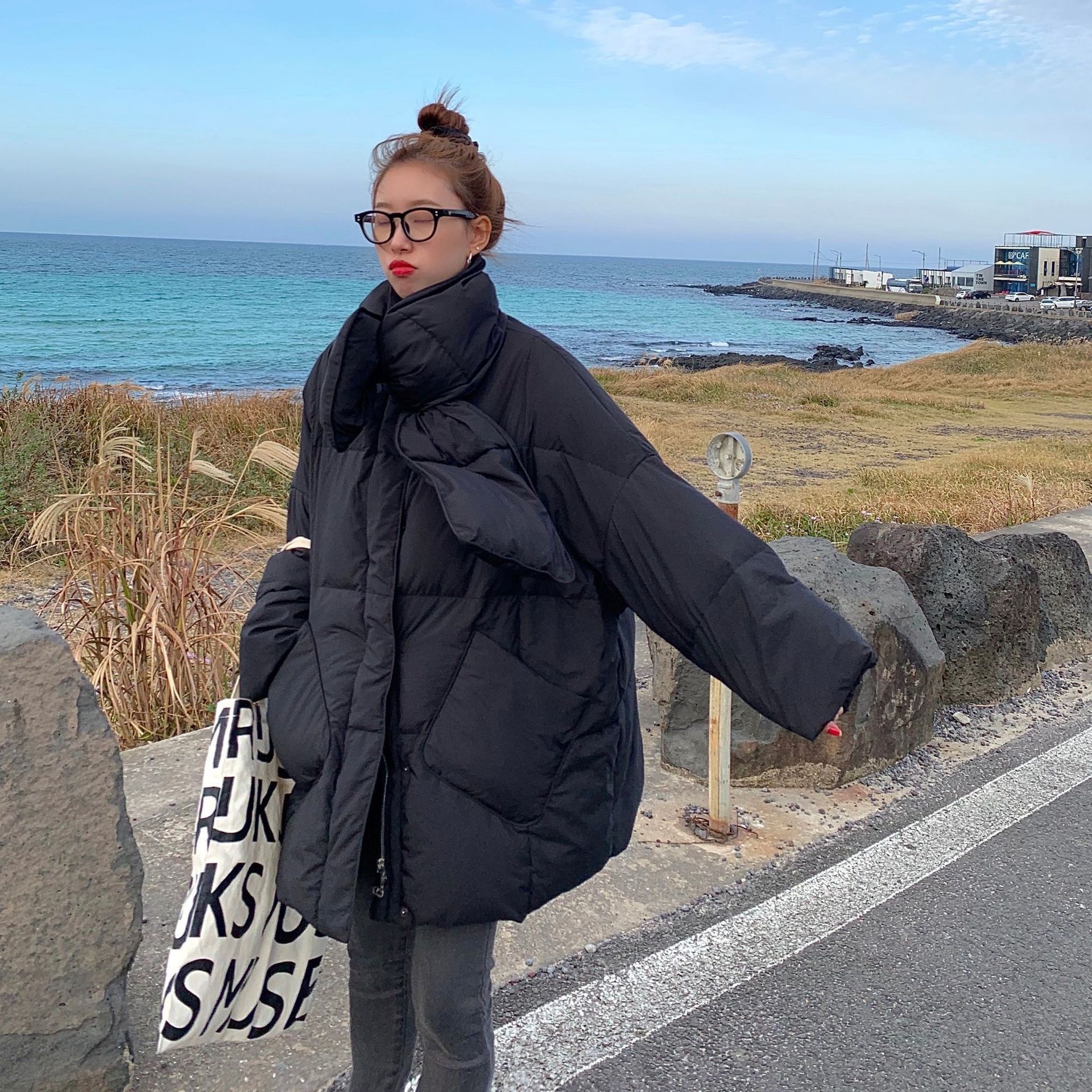 冬 マフラー付きダウンコート ダウンジャケット ダウン＆フェザー 襟なし 冬コート 軽量 暖かアウター カジュアル 通勤 通学 防寒 3B3 軽量 マフラー付き ノーカラーダウン 2023秋冬ダウンコートダウン