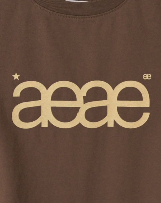 aeae】 AEAE LOGO CROP T-SHIRTS : BROWN Tシャツ・カットソー
