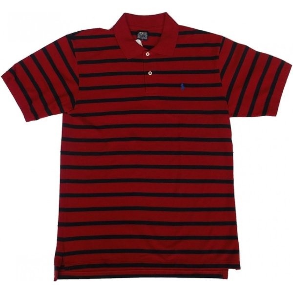 ボーイズサイズ 半袖 ボーダー ワンポイント 鹿の子 ポロシャツ レッド boys PR2-134 ボーイズサイズ 半袖 ボーダー ワンポイント 鹿の子 ポロシャツ レッド boys PR2-134