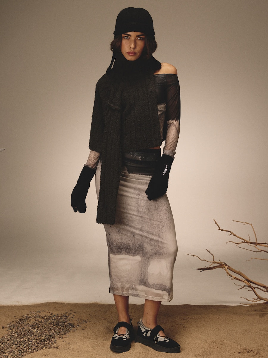 GLOWNY】TIMO KNIT GLOVES : BLACK