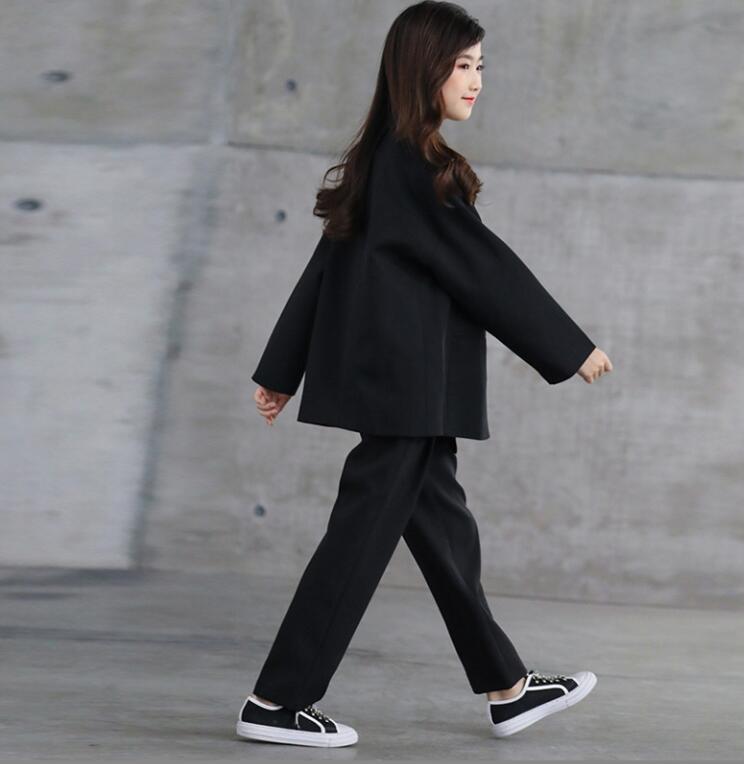 子供服 女の子スーツ 韓国風スーツ2点セットアップ　単品　フォーマルスーツセット　スーツジャケット 卒業式　入学式　KIDS SUITS パンツスーツ 小学生 中学生 発表会 お受験スーツセット120