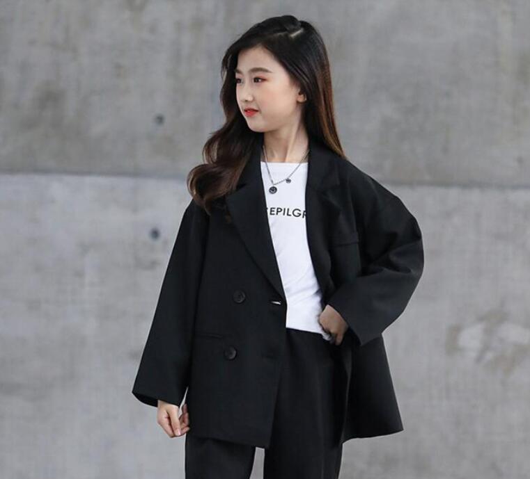 子供服 女の子スーツ 韓国風スーツ2点セットアップ　単品　フォーマルスーツセット　スーツジャケット 卒業式　入学式　KIDS SUITS パンツスーツ 小学生 中学生 発表会 お受験スーツセット120