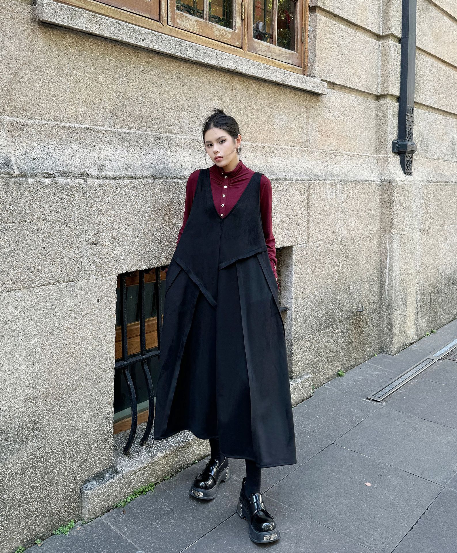 【J.Fashion】 キャミワンピース おしゃれ 袖なし ワンピースセット 個性的なデザイン レディース ノースリーブ ロングワンピース メガ割
