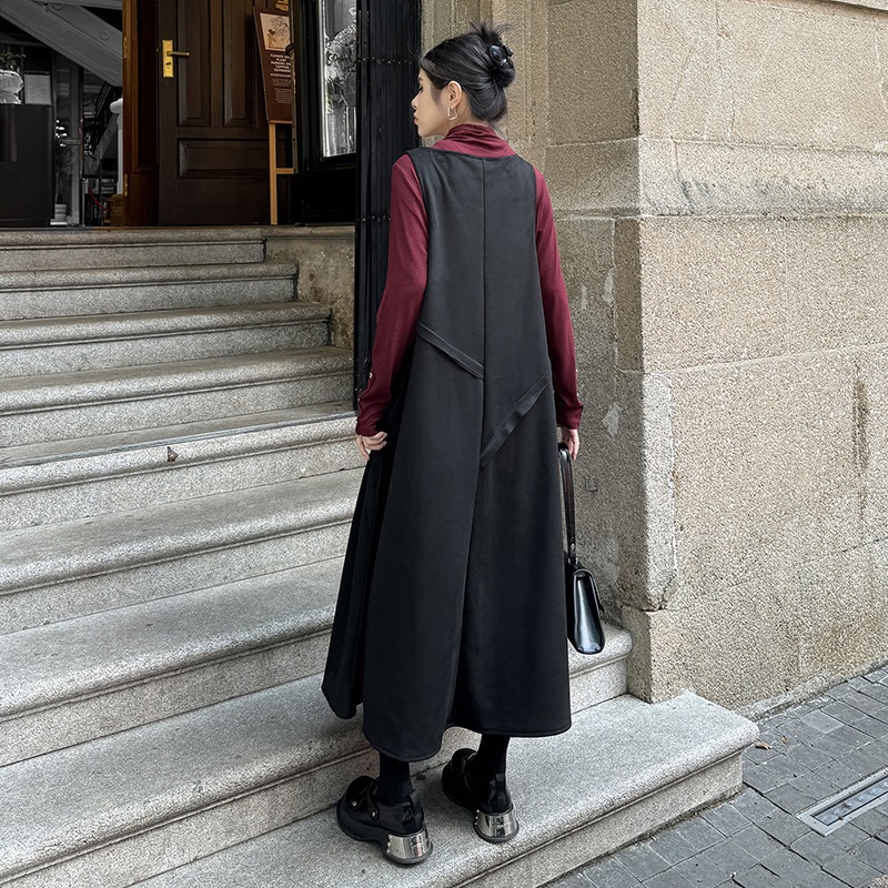 【J.Fashion】 キャミワンピース おしゃれ 袖なし ワンピースセット 個性的なデザイン レディース ノースリーブ ロングワンピース メガ割