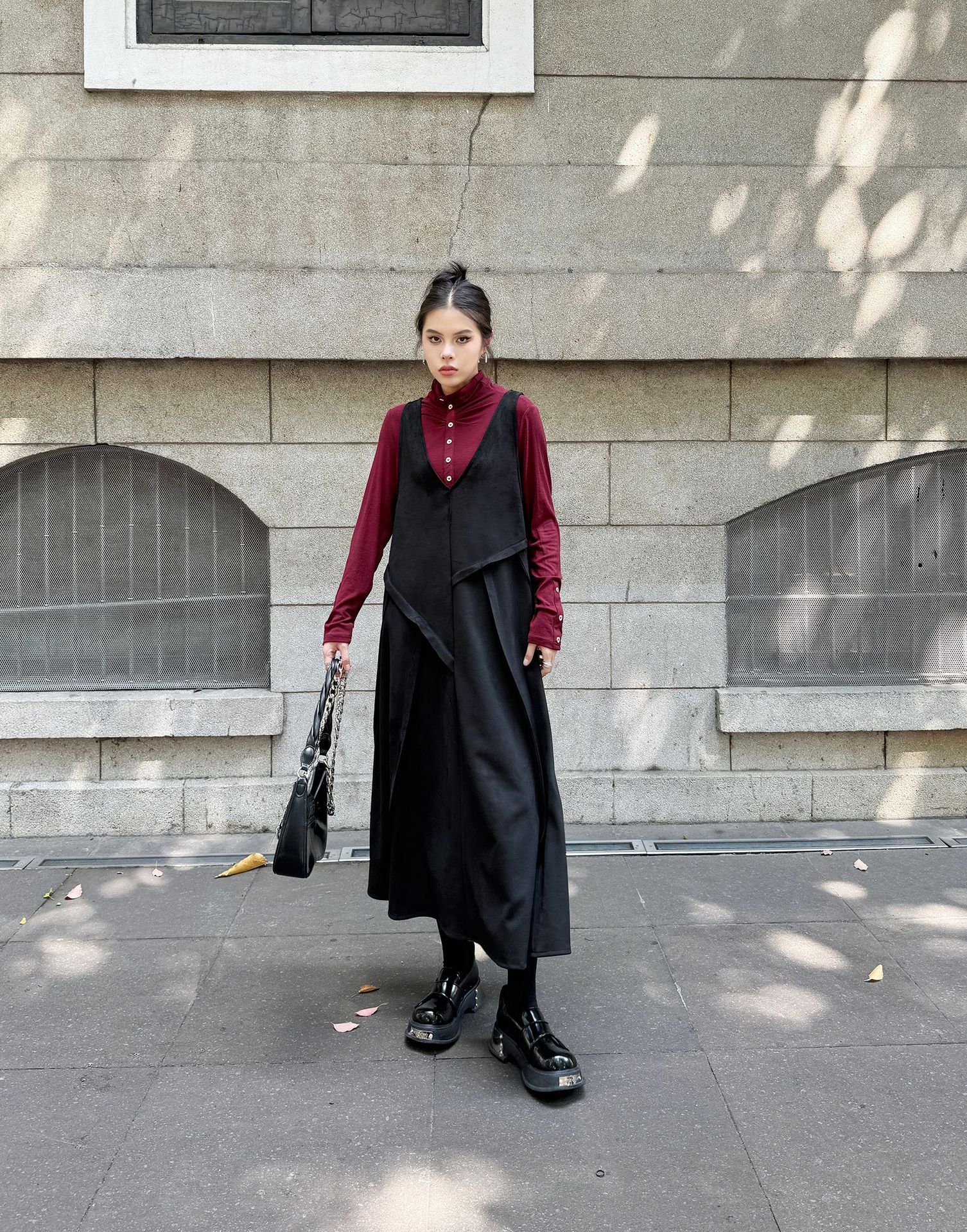 【J.Fashion】 キャミワンピース おしゃれ 袖なし ワンピースセット 個性的なデザイン レディース ノースリーブ ロングワンピース メガ割