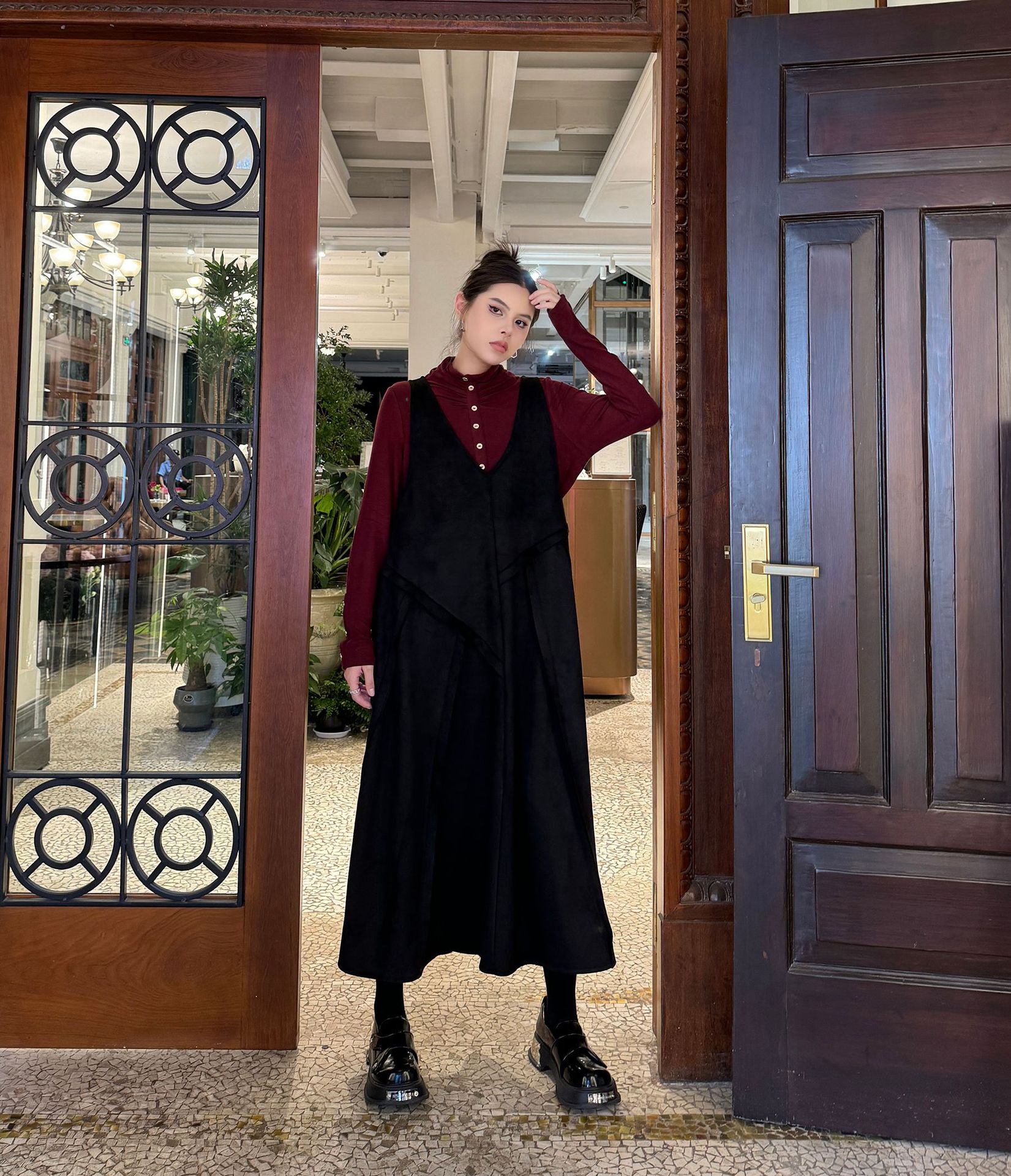 【J.Fashion】 キャミワンピース おしゃれ 袖なし ワンピースセット 個性的なデザイン レディース ノースリーブ ロングワンピース メガ割
