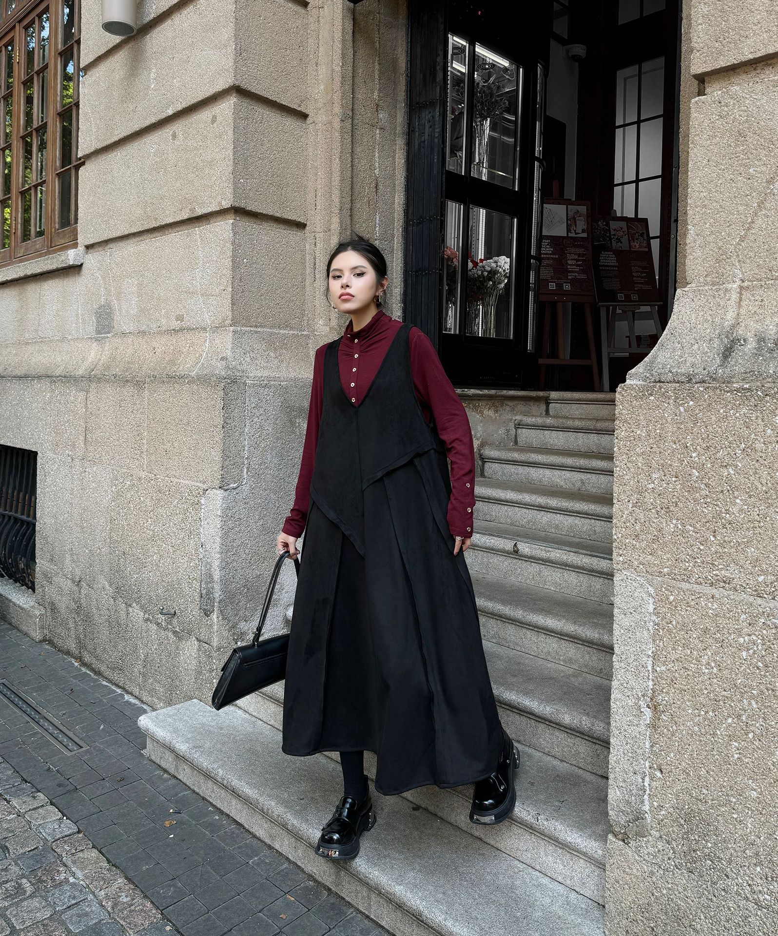 【J.Fashion】 キャミワンピース おしゃれ 袖なし ワンピースセット 個性的なデザイン レディース ノースリーブ ロングワンピース メガ割