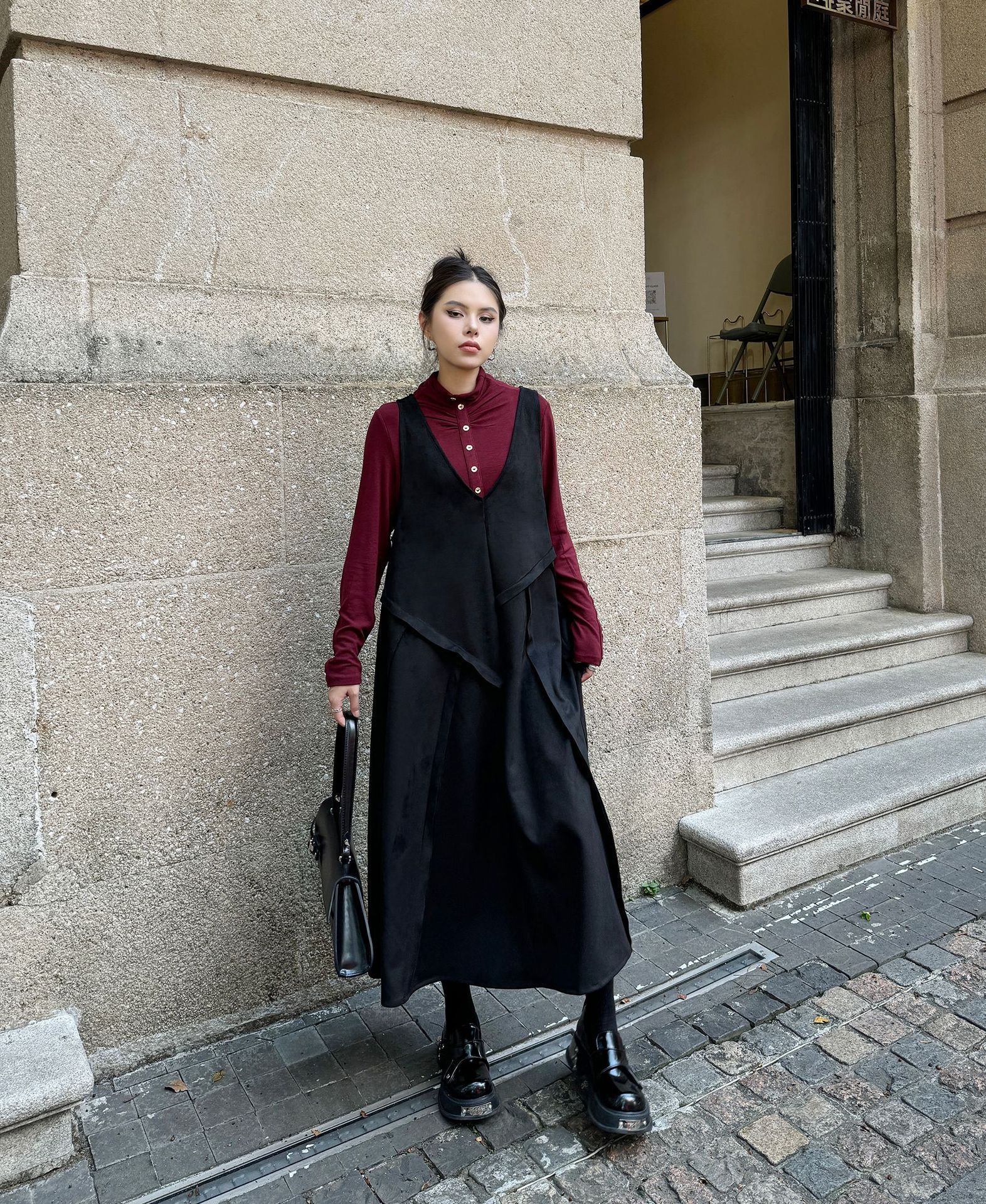【J.Fashion】 キャミワンピース おしゃれ 袖なし ワンピースセット 個性的なデザイン レディース ノースリーブ ロングワンピース メガ割