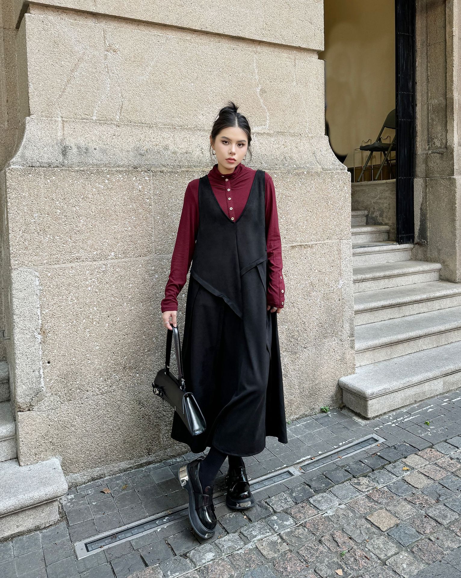 【J.Fashion】 キャミワンピース おしゃれ 袖なし ワンピースセット 個性的なデザイン レディース ノースリーブ ロングワンピース メガ割