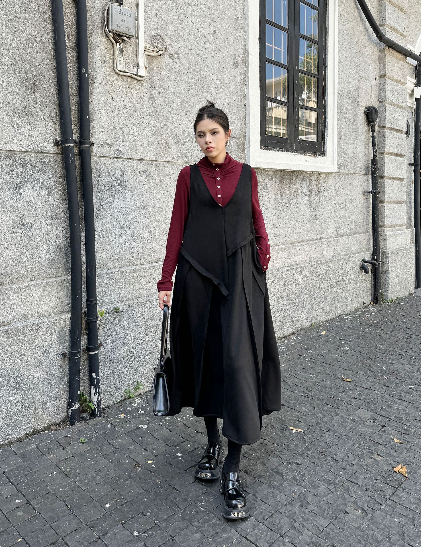 【J.Fashion】 キャミワンピース おしゃれ 袖なし ワンピースセット 個性的なデザイン レディース ノースリーブ ロングワンピース メガ割
