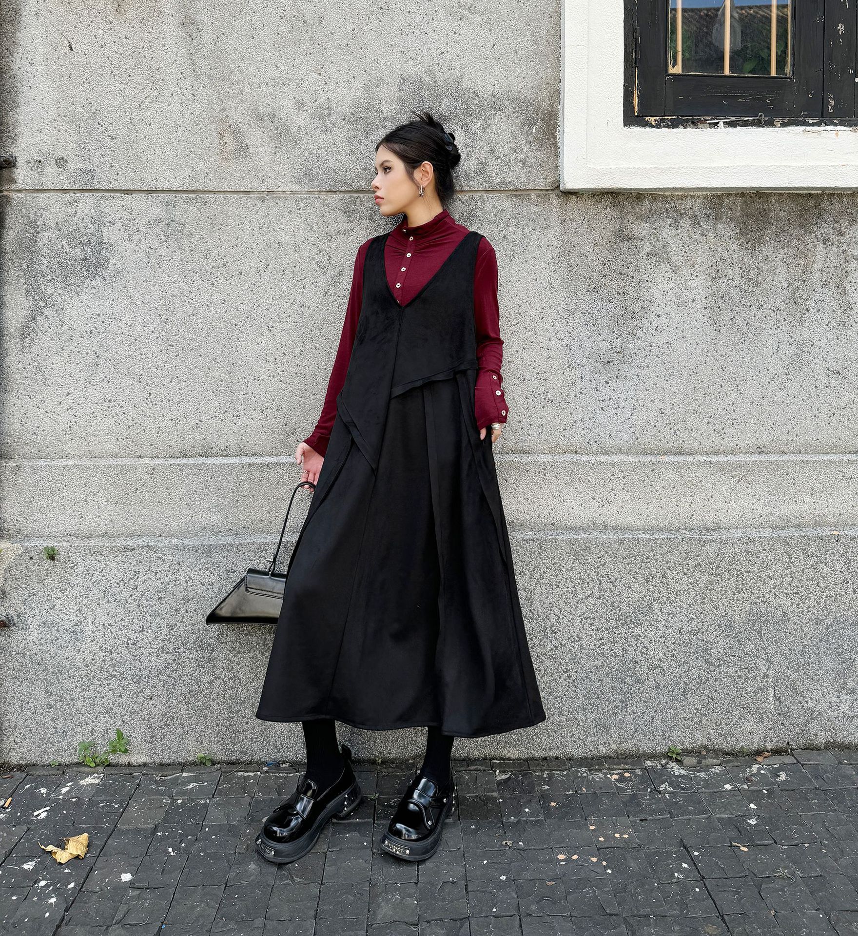 【J.Fashion】 キャミワンピース おしゃれ 袖なし ワンピースセット 個性的なデザイン レディース ノースリーブ ロングワンピース メガ割