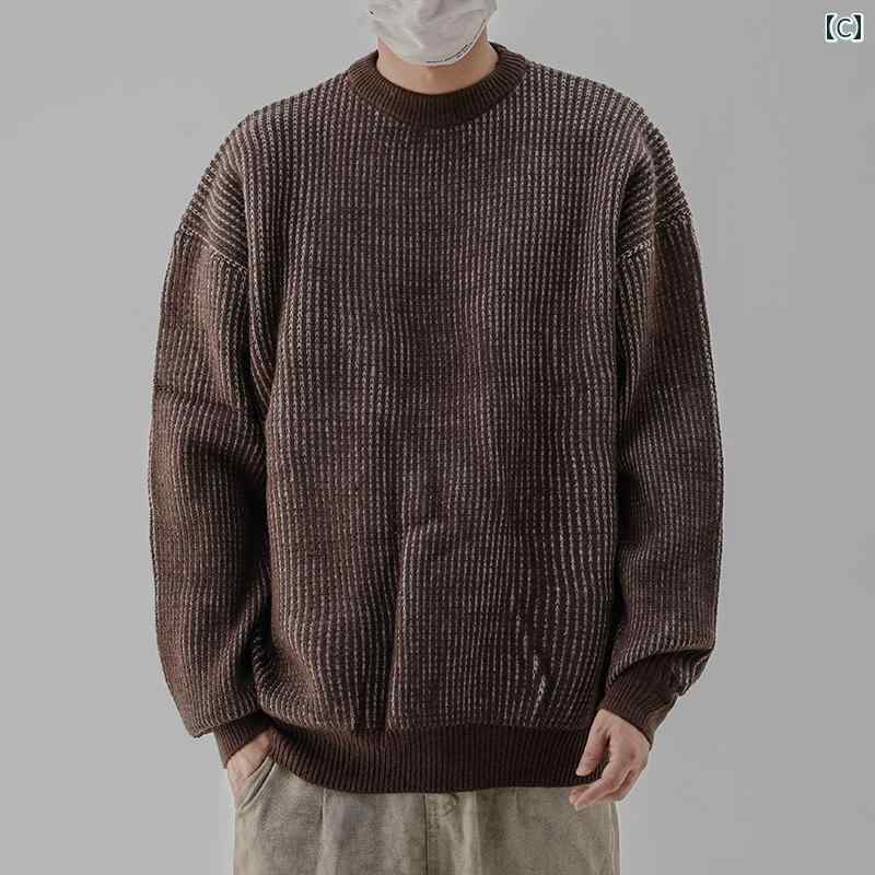 秋冬 コーデ メンズ 服 シンプル ファッション オシャレ 大人 かっこいい 大きいサイズ ストリート 紳士服 アメリカン ヘビー セーター ラウンドネック プルオーバー ストライプ レイヤリング イ 秋冬 コーデ メンズ 服 シンプル ファッション オシャレ 大人 かっこいい 大きいサイズ ストリート 紳士服 アメリカン ヘビー セーター ラウンドネック プルオーバー ストライプ レイヤリング イ
