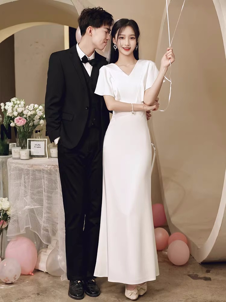 前撮り 二次会 エンパイアライン ウエディングドレス Sサイズ フォト婚