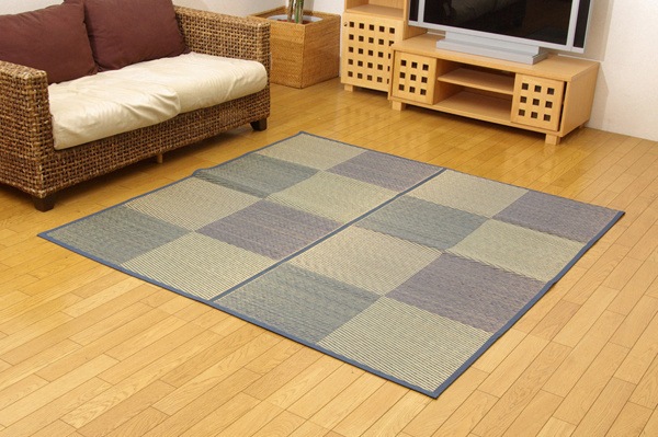 い草花ござカーペット DXパルコ裏張CP ブルー 江戸間6畳(約261352cm) (裏:不織布) 抗菌&防臭効果 い草花ござカーペット DXパルコ裏張CP ブルー 江戸間6畳(約261352cm) (裏:不織布) 抗菌&防臭効果