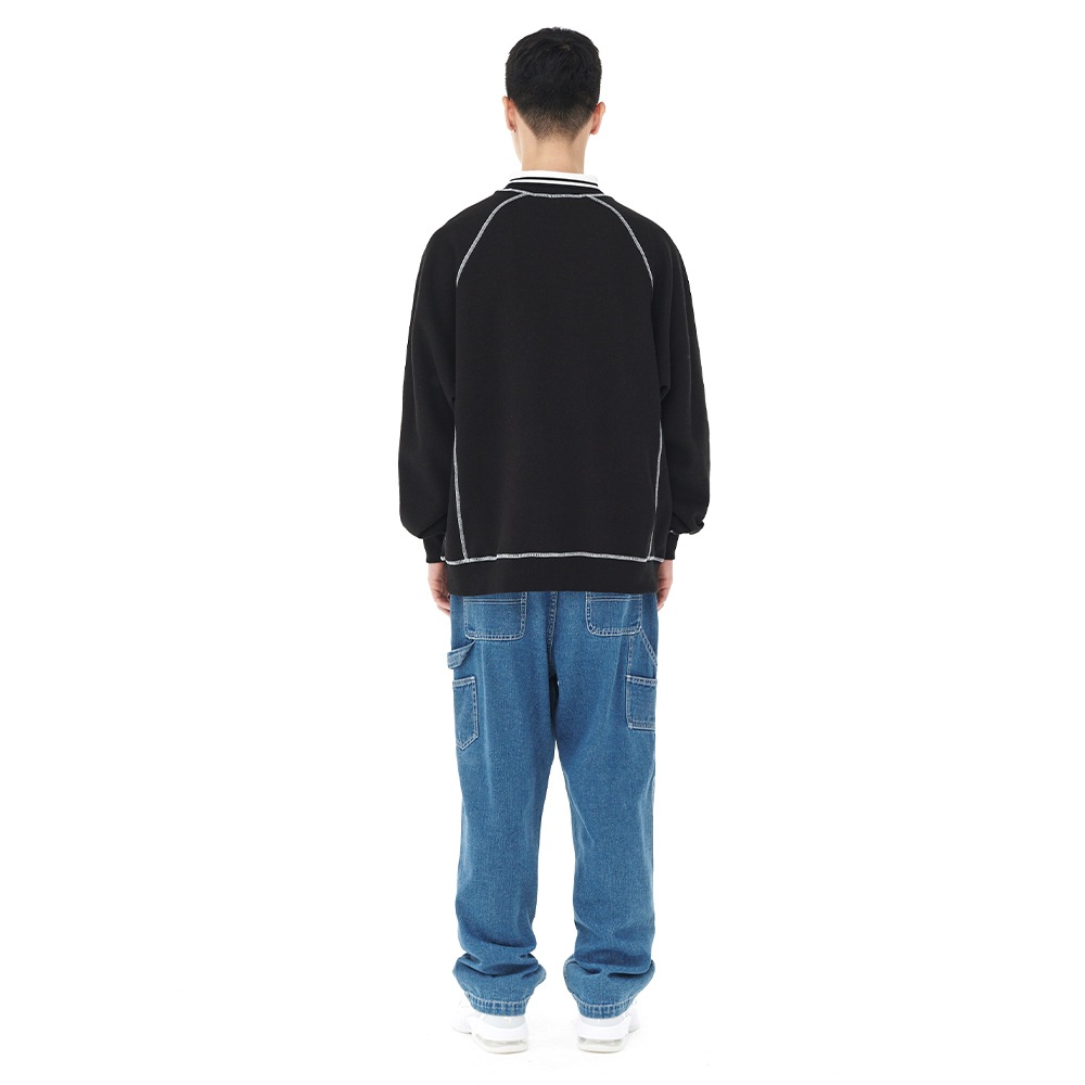 マハグリッドスポーツ襟付きスウェットシャツブラック (MG2DFMM444A) マハグリッドスポーツ襟付きスウェットシャツブラック (MG2DFMM444A)