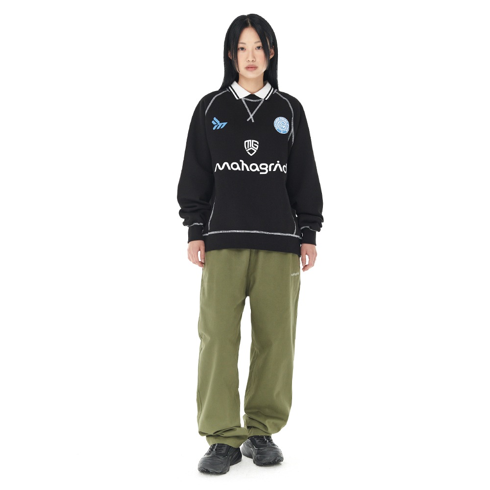 マハグリッドスポーツ襟付きスウェットシャツブラック (MG2DFMM444A) マハグリッドスポーツ襟付きスウェットシャツブラック (MG2DFMM444A)