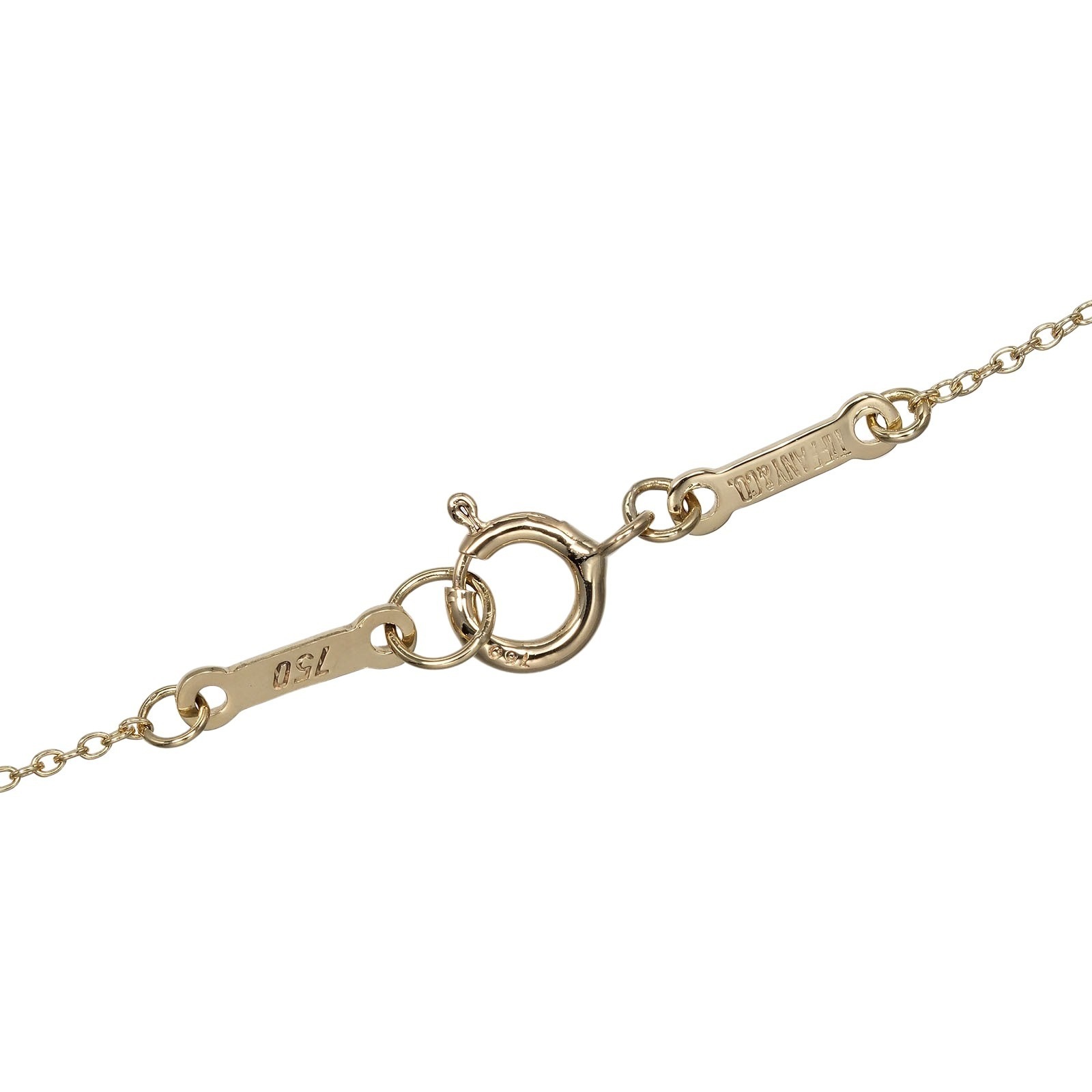 オープン ティアドロップ ネックレス K18イエローゴールド 約2g レディース 中古品 Aランク