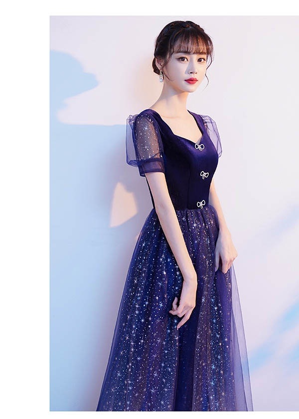 パーティードレス ロングドレス 演奏会 袖あり パフスリーブ 透け感 キラキラ ネイビー ブラック ワインレッド ドレス 半袖 成人式 同窓会 可愛い 大人 ピアノ 発表会 結婚式 ステージドレス 二 パーティードレス ロングドレス 演奏会 袖あり パフスリーブ 透け感 キラキラ ネイビー ブラック ワインレッド ドレス 半袖 成人式 同窓会 可愛い 大人 ピアノ 発表会 結婚式 ステージドレス 二