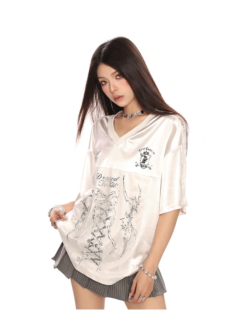 2025春夏 韓国可愛い風トップス Tシャツ K-POPファッション半袖ストリート系切り替え丈フットシルエットダンスラグランゆったりシャツ衣装レディースサイズVネックおしゃれカジュアル春メンズ配色T 2025春夏 韓国可愛い風トップス Tシャツ K-POPファッション半袖ストリート系切り替え丈フットシルエットダンスラグランゆったりシャツ衣装レディースサイズVネックおしゃれカジュアル春メンズ配色T