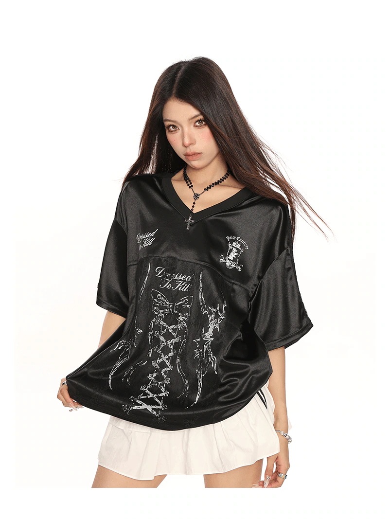 2025春夏 韓国可愛い風トップス Tシャツ K-POPファッション半袖ストリート系切り替え丈フットシルエットダンスラグランゆったりシャツ衣装レディースサイズVネックおしゃれカジュアル春メンズ配色T 2025春夏 韓国可愛い風トップス Tシャツ K-POPファッション半袖ストリート系切り替え丈フットシルエットダンスラグランゆったりシャツ衣装レディースサイズVネックおしゃれカジュアル春メンズ配色T