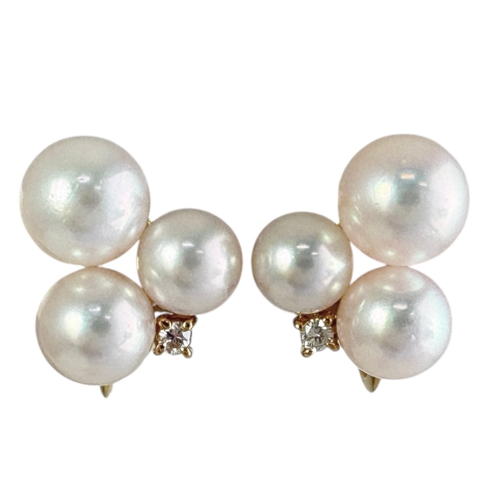 タサキ イヤリング 18金 K18イエローゴールド アコヤパール TASAKI 中古 美品 タサキ イヤリング 18金 K18イエローゴールド アコヤパール TASAKI 中古 美品