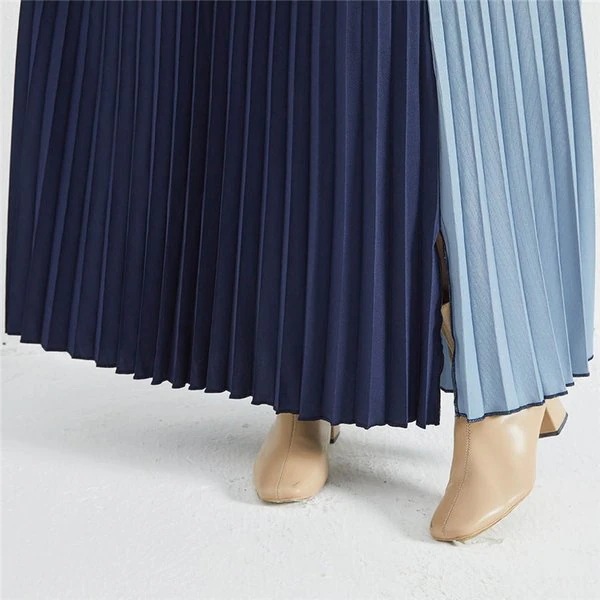 大人の魅力ニットワンピースロングワンピースロングワンピワンピレディースマキシ丈長袖Aラインフレアストライプ柄スプライスゆったりおしゃれきれいめ30