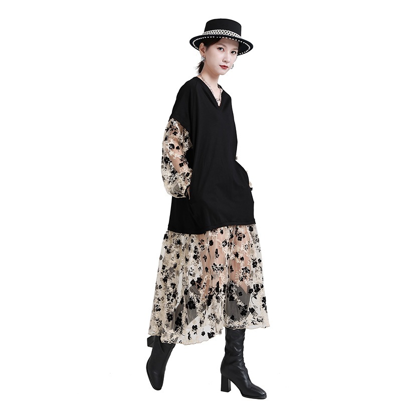 ワンピース レディース ワンピース キレイめ 膝丈ワンピース 秋 シフォンワンピ 花柄 ロング丈ワンピ オシャレ Vネックワンピース 通勤 着痩せ 88clb10.org