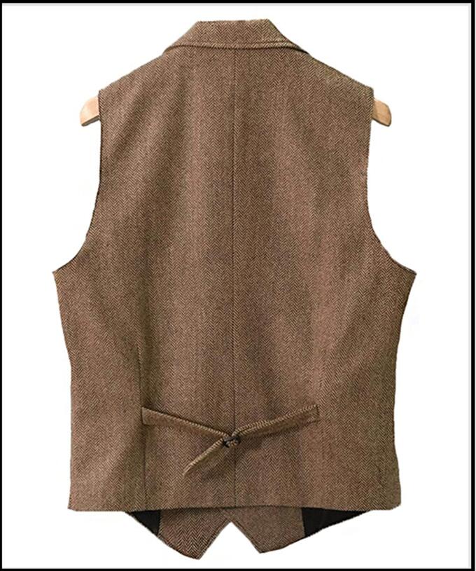 ベスト メンズ スーツ ジレ ツイード ウール 秋冬 ビジネス 暖かい スリム 大きいサイズ シング ベスト メンズ スーツ ジレ ツイード ウール 秋冬 ビジネス 暖かい スリム 大きいサイズ シング