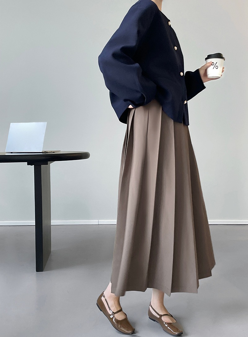 ロングスカート　Aライン　スリム　ハイウエストプリーツ　スカート　レトロ　ハイエンドミドル　丈スカート mdprevattcaulkingandwaterproofing.com