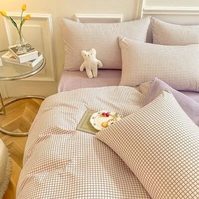 冬のサンゴのベッドの上に牛乳のフランネルのベルベットが4点セットシーツが3点セットベッド笠が3点セッ