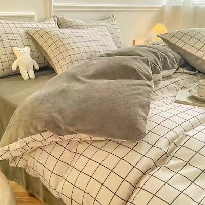 冬のサンゴのベッドの上に牛乳のフランネルのベルベットが4点セットシーツが3点セットベッド笠が3点セッ
