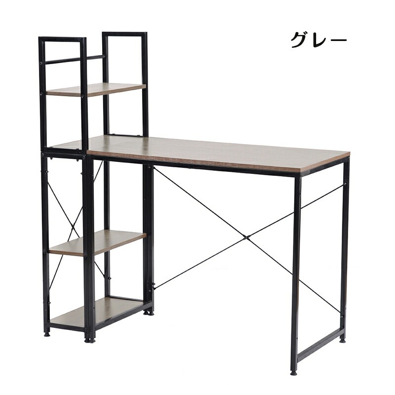 人気商品再入荷！パソコンデスク 左右入替可 収納 両用デスク ハイタイプ ラック付 木製 一体両用 北欧 高級感　幅110ｍ