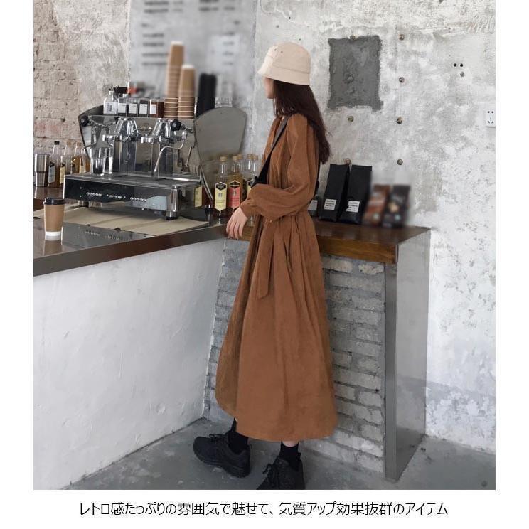 春 夏 長袖ワンピース レディース ワンピース Vネック レトロ ロングワンピ ベルト付き 女性 ドレス チュニック ロング 無地