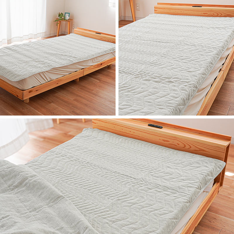 きぎの暮らし 国産 近江麻 敷きパッド ダブル 140X205cm 表生地 麻100% 裏生地 綿100% 9D-5479-1304-4 きぎの暮らし 国産 近江麻 敷きパッド ダブル 140X205cm 表生地 麻100% 裏生地 綿100% 9D-5479-1304-4