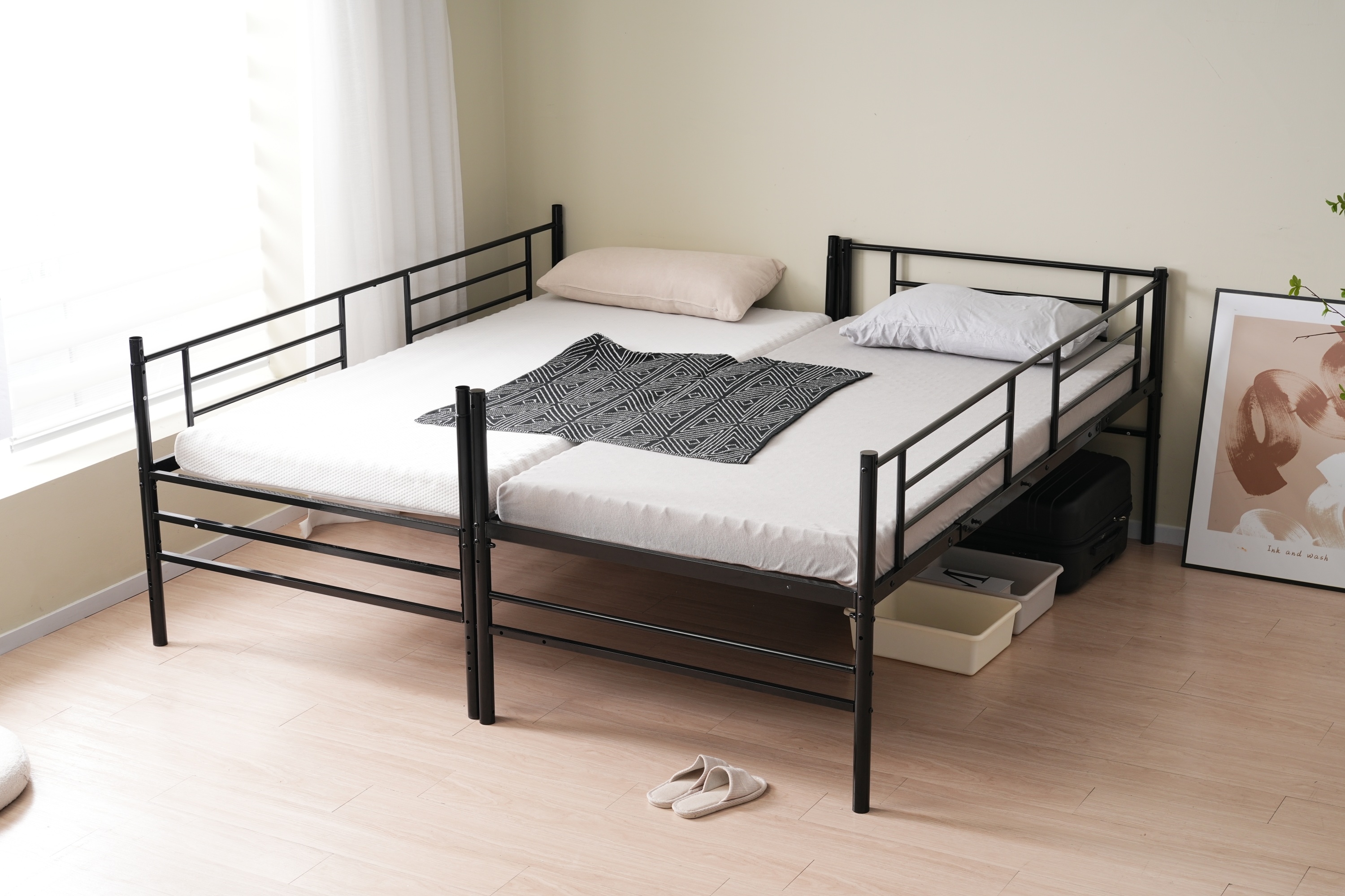 パイプベッド ベッドフレーム 一人暮らし耐震 収納付き　シングル（S）WHITE パイプベッド ベッドフレーム 一人暮らし耐震 収納付き シングル（S