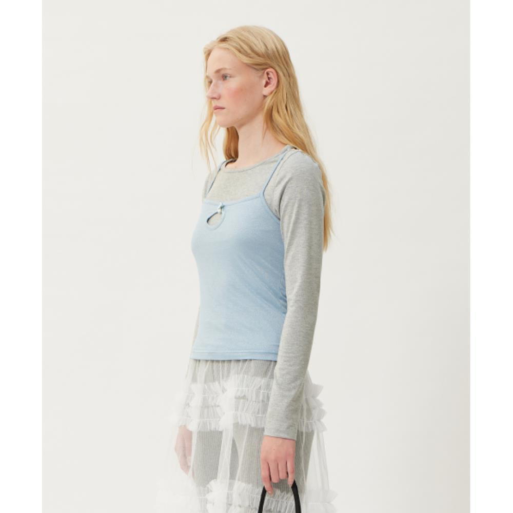 fogdawn Glitter Cutout Sleeveless blue DA24FSV001BL fogdawn Glitter Cutout Sleeveless blue DA24FSV001BL