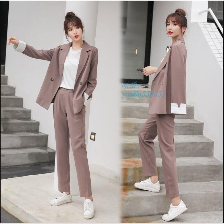 上下セット 入学式 二次会 OL レディース カジュアルスーツ 2点セット パンツスーツ オフィス 上下セット 入学式 二次会 OL レディース カジュアルスーツ 2点セット パンツスーツ オフィス