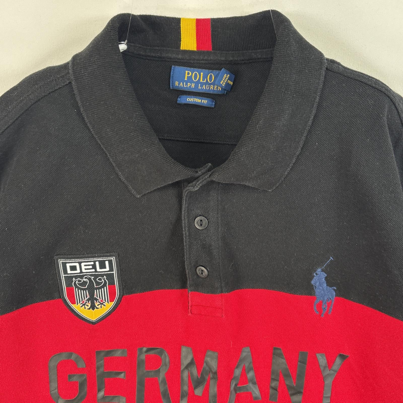 古着 鹿の子 半袖 ラガーシャツ ラバーボタン ドイツ ロゴ 刺繍 XXL レッド系 ツートン メンズ 古着 鹿の子 半袖 ラガーシャツ ラバーボタン ドイツ ロゴ 刺繍 XXL レッド系 ツートン メンズ