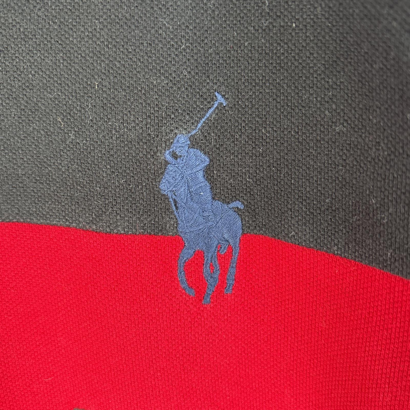 古着 鹿の子 半袖 ラガーシャツ ラバーボタン ドイツ ロゴ 刺繍 XXL レッド系 ツートン メンズ 古着 鹿の子 半袖 ラガーシャツ ラバーボタン ドイツ ロゴ 刺繍 XXL レッド系 ツートン メンズ