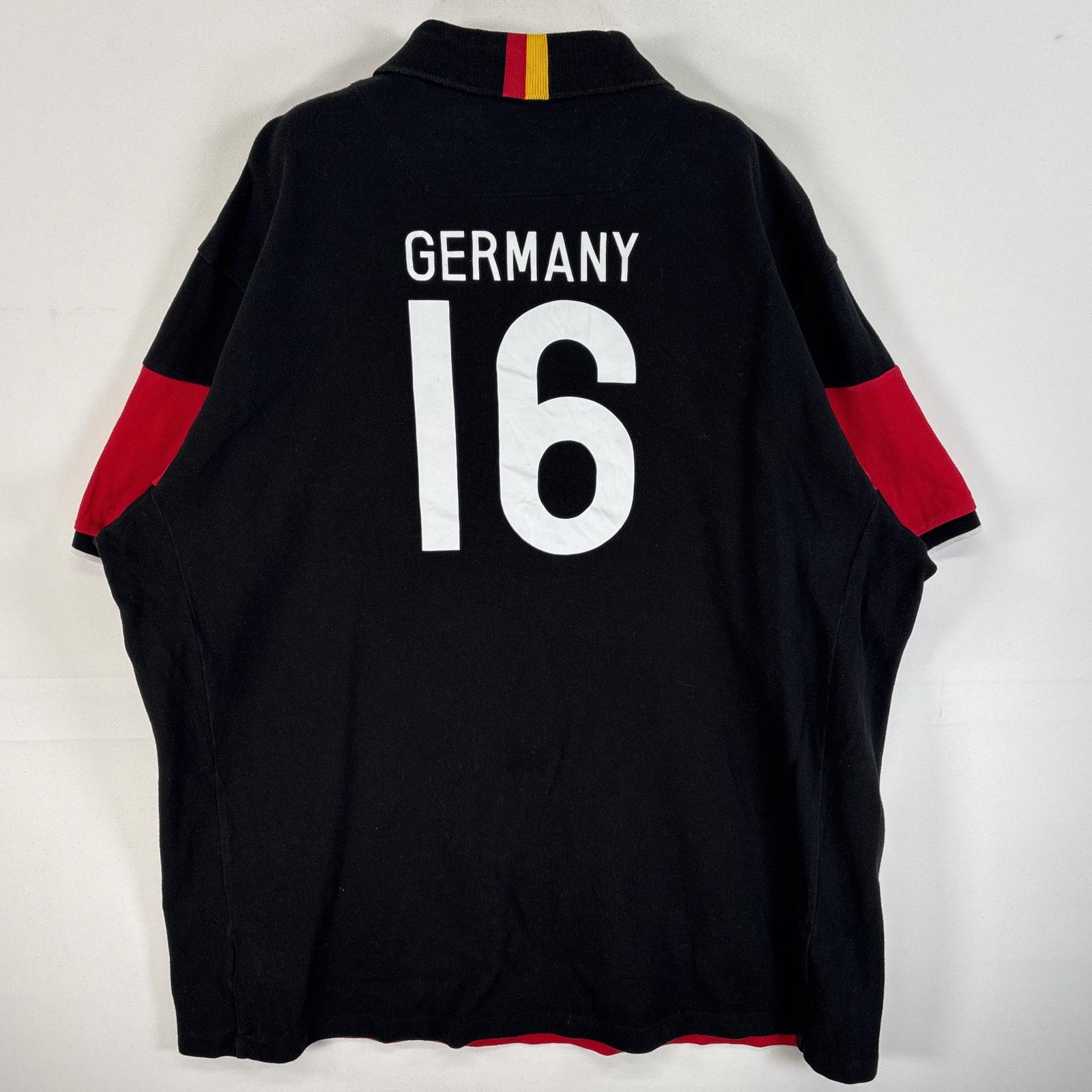 古着 鹿の子 半袖 ラガーシャツ ラバーボタン ドイツ ロゴ 刺繍 XXL レッド系 ツートン メンズ 古着 鹿の子 半袖 ラガーシャツ ラバーボタン ドイツ ロゴ 刺繍 XXL レッド系 ツートン メンズ