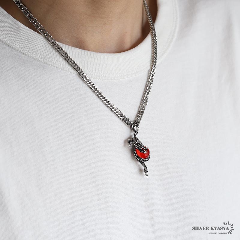 ステンレス ドラゴンネックレス [n824-n348-s-5mm]