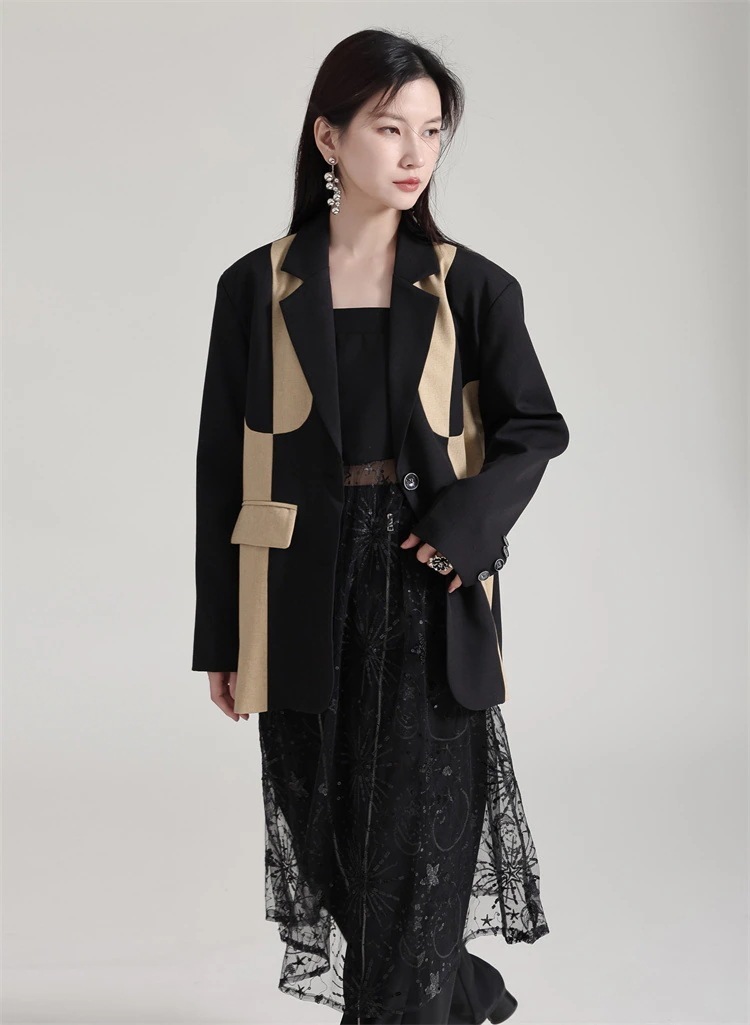 【Gorge.Fashion】春秋 スートコート ドッキング レディース スーツ パーティードレス 結婚式 ワンピース ドレス パーティードレス ワンピース 結婚式85